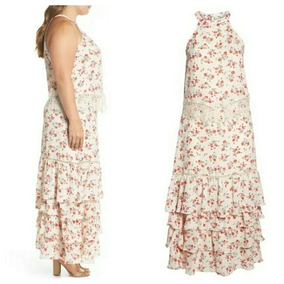 Glamorous Floral&Lace tiered two- pieces Dress - Picture 4 of 11